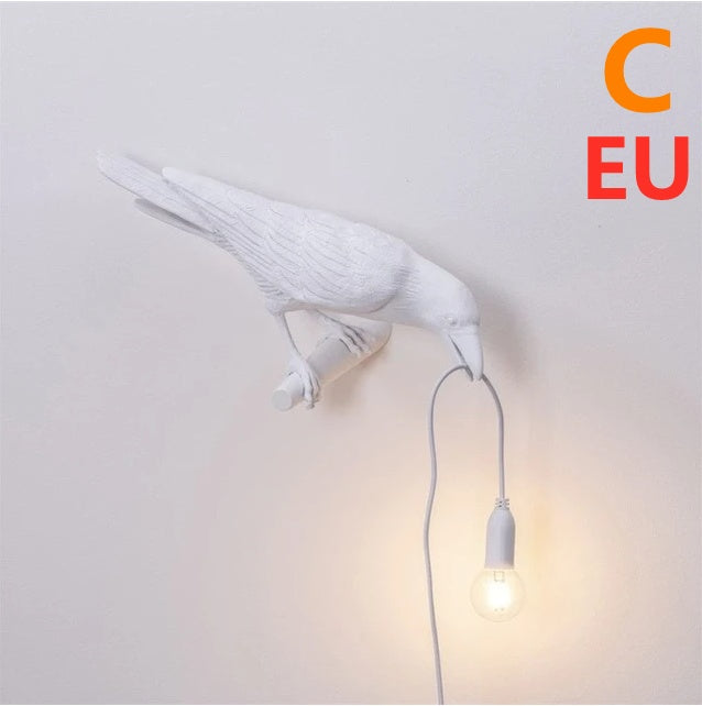 Decorative Bird Wall Lamp with Resin Design (30cm Modern Light)