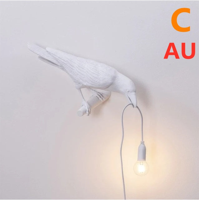 Decorative Bird Wall Lamp with Resin Design (30cm Modern Light)