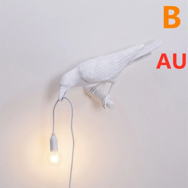 Decorative Bird Wall Lamp with Resin Design (30cm Modern Light)