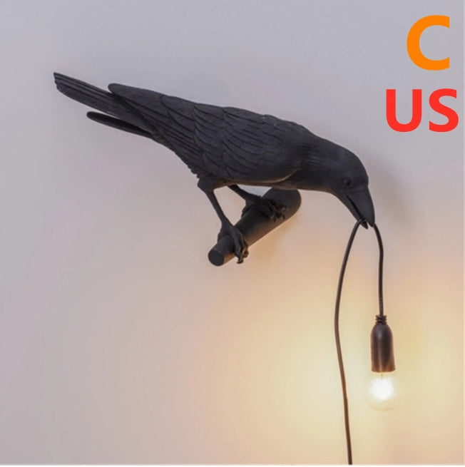 Decorative Bird Wall Lamp with Resin Design (30cm Modern Light)