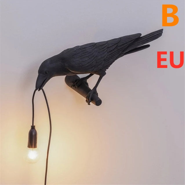 Decorative Bird Wall Lamp with Resin Design (30cm Modern Light)