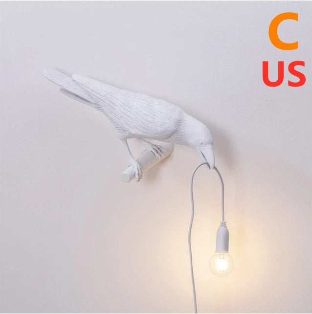 Decorative Bird Wall Lamp with Resin Design (30cm Modern Light)