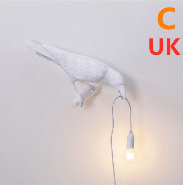 Decorative Bird Wall Lamp with Resin Design (30cm Modern Light)