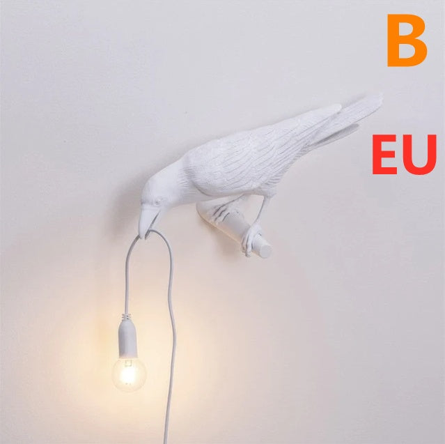 Decorative Bird Wall Lamp with Resin Design (30cm Modern Light)