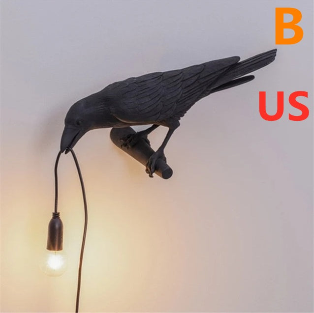 Decorative Bird Wall Lamp with Resin Design (30cm Modern Light)
