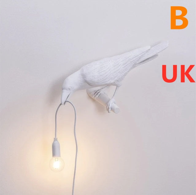 Decorative Bird Wall Lamp with Resin Design (30cm Modern Light)