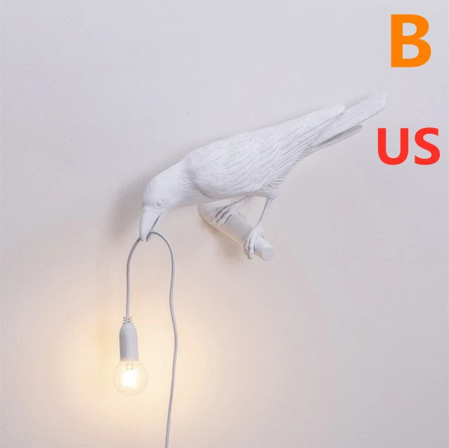 Decorative Bird Wall Lamp with Resin Design (30cm Modern Light)