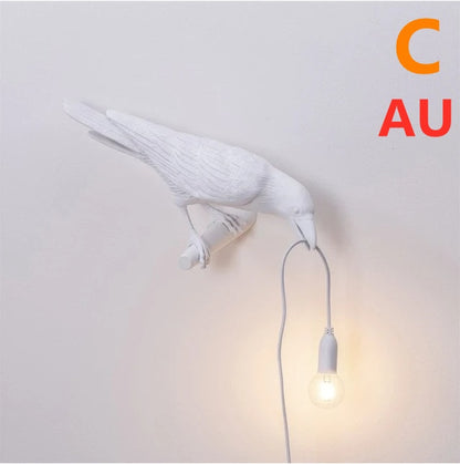 Decorative Bird Wall Lamp with Resin Design (30cm Modern Light)