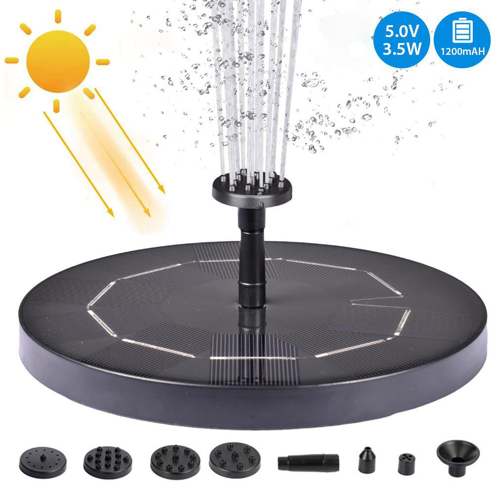 Solar Floating Fountain - Sun-Powered Garden & Birdbath Water Feature