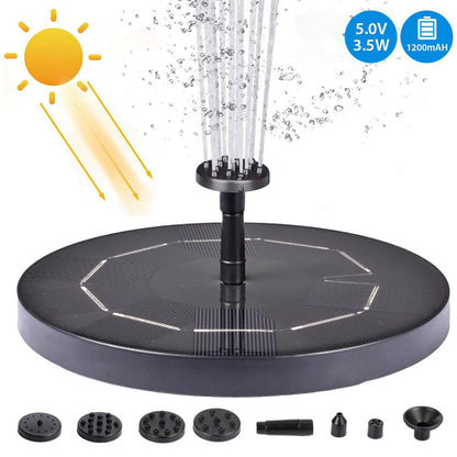 Solar Floating Fountain - Sun-Powered Garden & Birdbath Water Feature