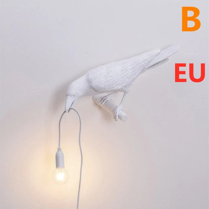 Decorative Bird Wall Lamp with Resin Design (30cm Modern Light)