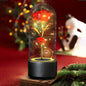 2-in-1 Rose LED Light with Bluetooth Speaker in Glass Dome