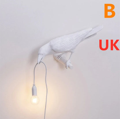 Decorative Bird Wall Lamp with Resin Design (30cm Modern Light)